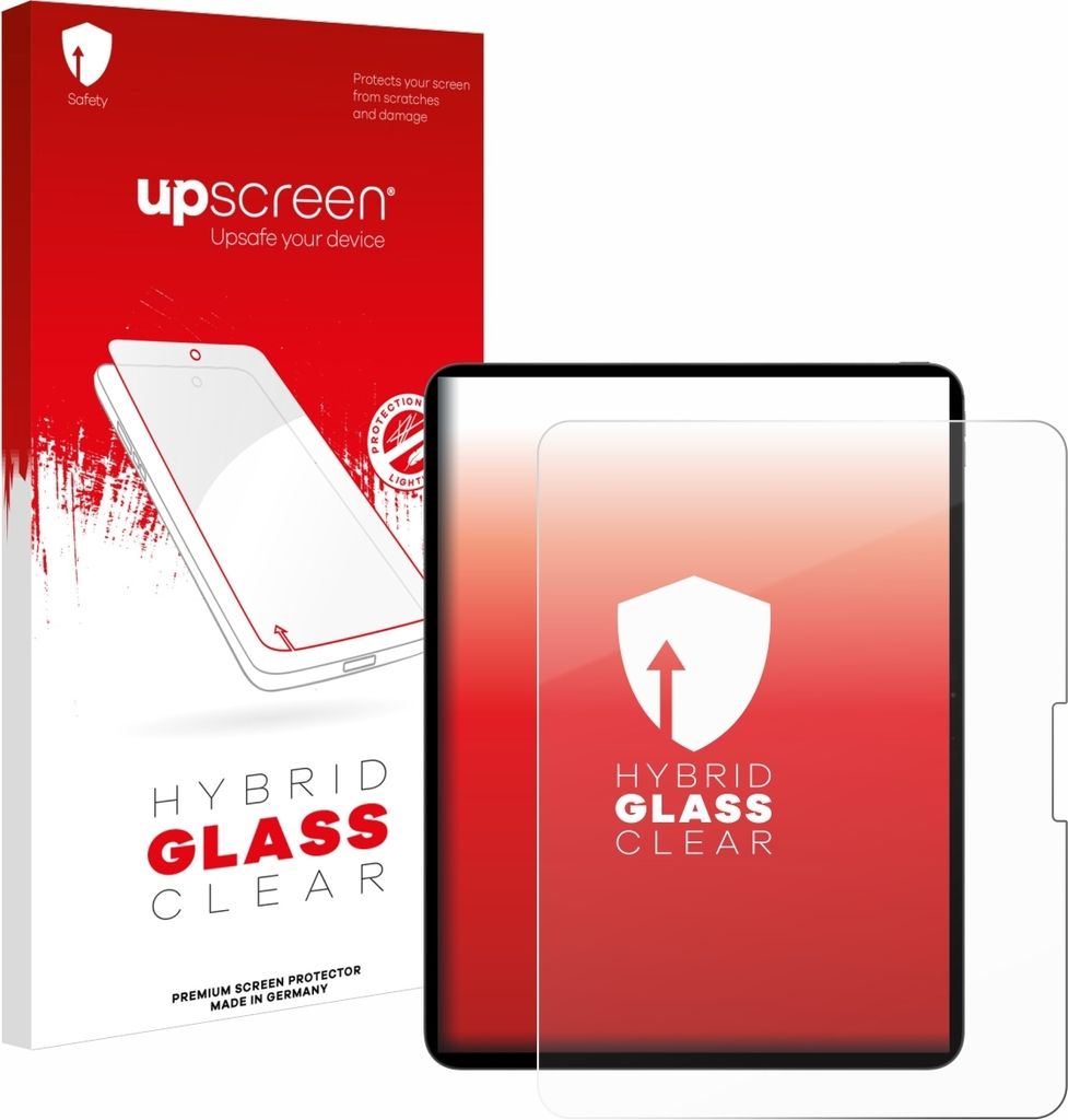 upscreen Schutzglas für Apple iPad Pro 13" WiFi 2024 Schutzfolie Panzer Folie Glas Display Schutz klar