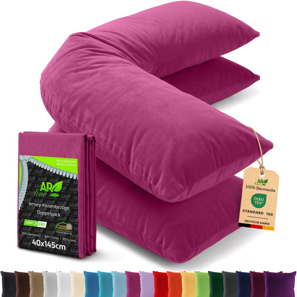 AR Line 2er Pack Jersey Kissenbezüge 40x145 Baumwolle – Produktbild 