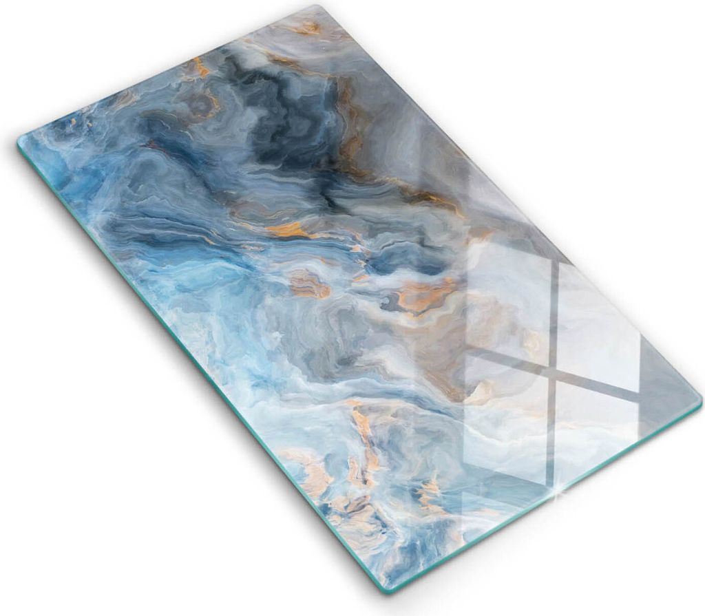 Abdeckung Glas - Küchenabdeckung - 30x52 cm - Abdeckplatte - Marmorstruktur
