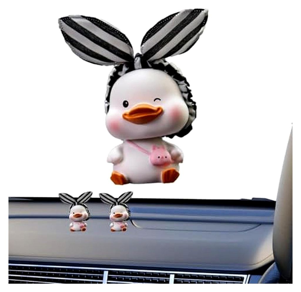 Ente Auto-Innenraum-Armaturenbrett- - Schüttelkopf-Ente-Welpen-| Auto-Innenraum-Armaturenbrett-Ornament, Entenkopf-Puppenspielzeug für Auto, Zuha...