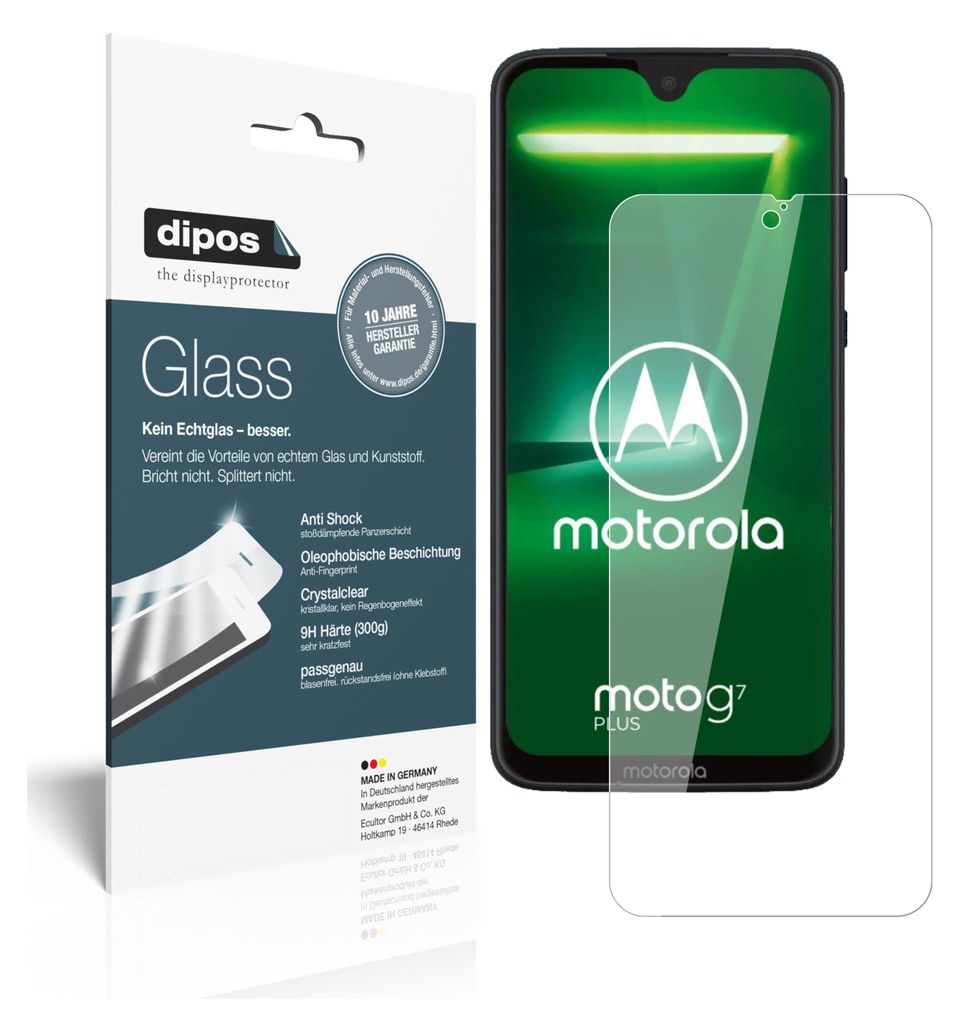 2x Schutzfolie für Motorola Moto G7 Plus - Anti-Shock 9H Folie dipos Glass