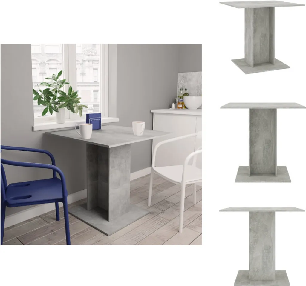 Tavolo da Pranzo Grigio Cemento 80x80 vidaXL | Design Industriale Moderno
