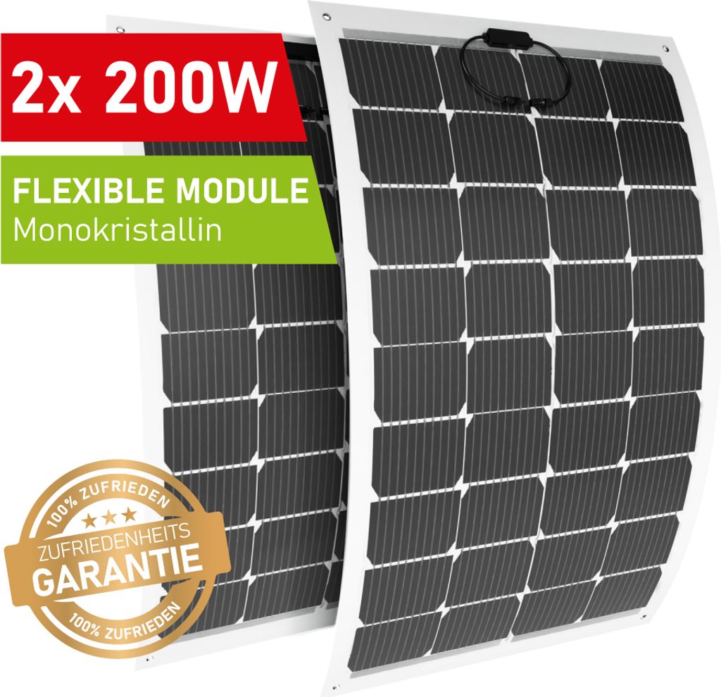 Solarpanel flexibel 400W Solarmodul PV Solar Balkon Wohnmobil 200Watt
