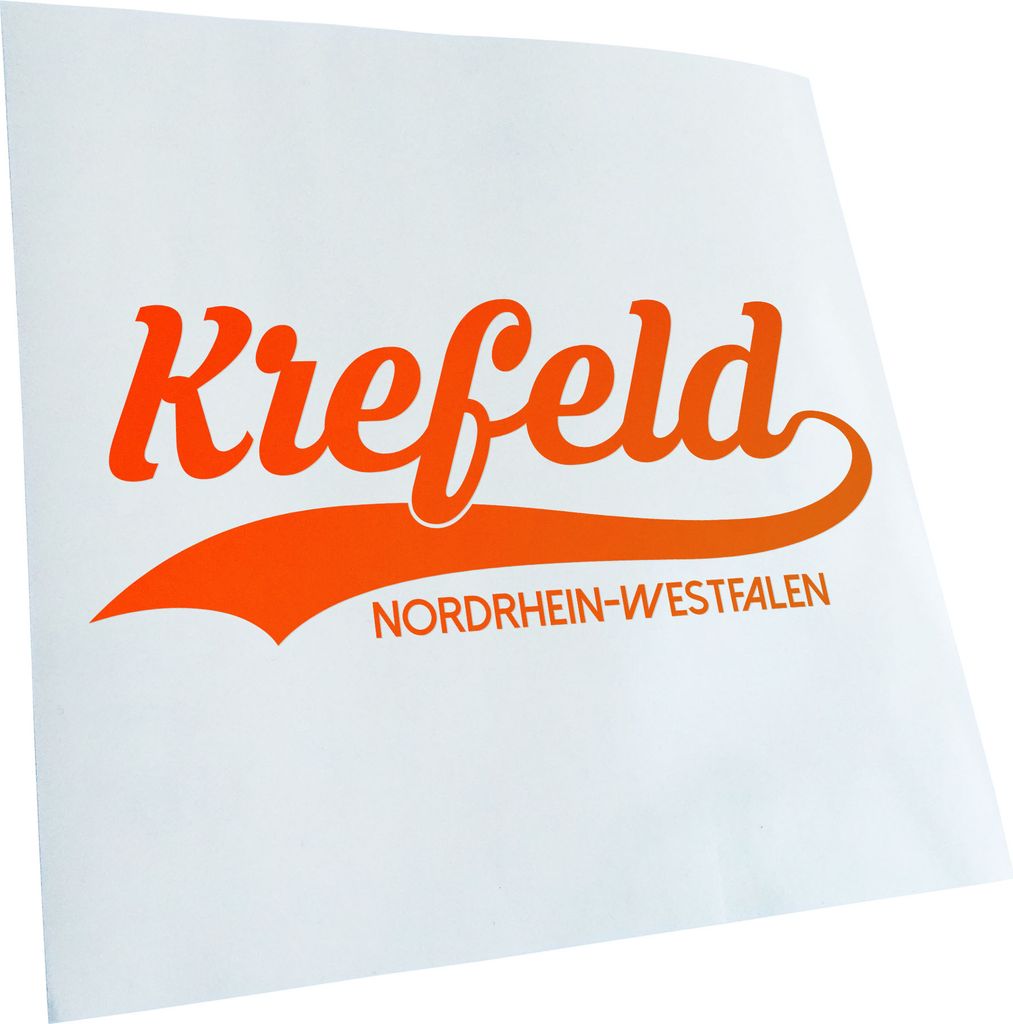 Kiwistar - Autoaufkleber - Krefeld - Nordrhein-Westfalen - Neonorange - 40x16cm - Aufkleber für Auto, Laptop, Fahrrad, LKW, Motorrad mehrfarbig JD...