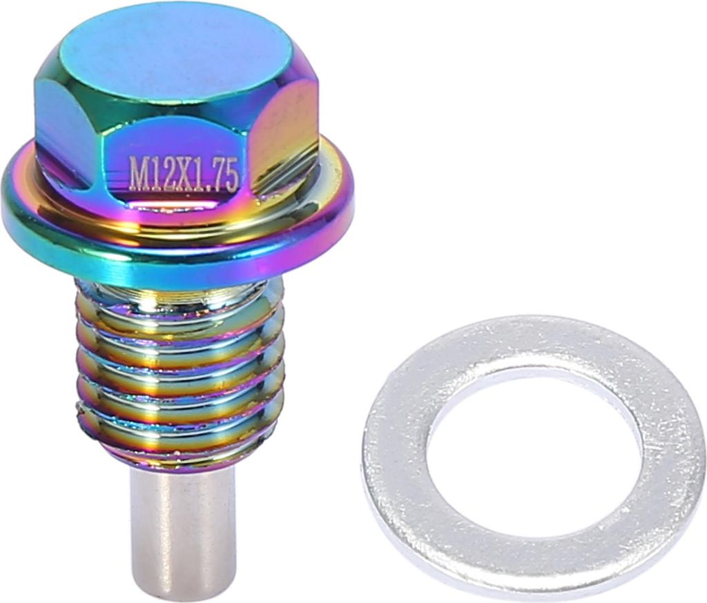 M12x1,75 Mehrfarbige magnetische Ölablassschraube Sumpfwanne Ablassmutter Bolzenschraube mit Dichtungen für Universalauto 1 Satz