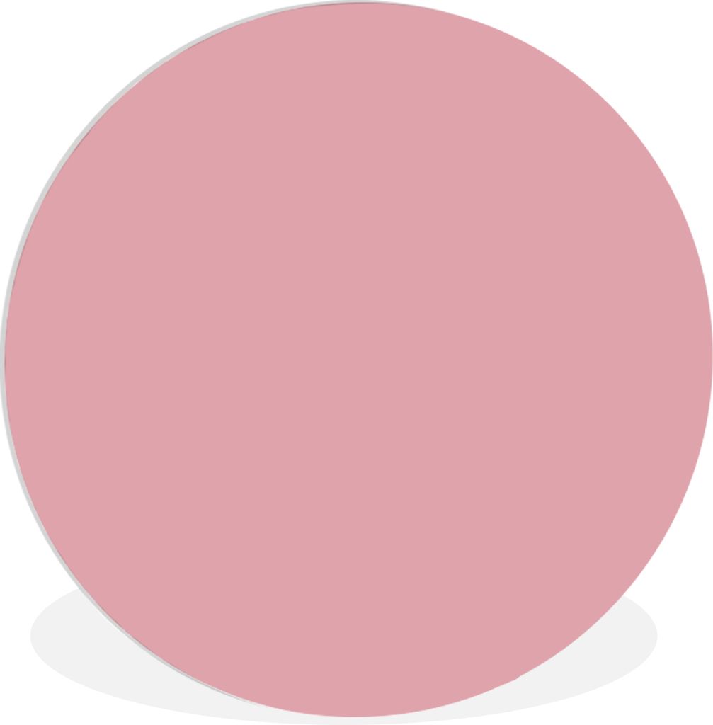 MuchoWow Rundes Wandbild - Runde Bilder Rosa - Farben - Innenraum - Einfarbig - Farbe Ø 60 cm Kreis Wanddekoration Kunststoff - Wandkreis - Wand...