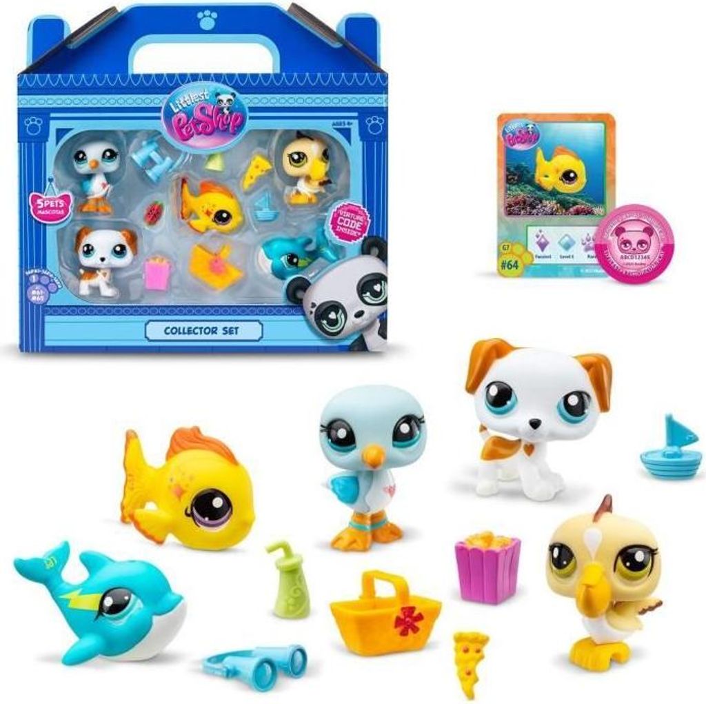 Littlest Pet Shop Collector Set Strand Thema, 5 Tiere und Zubehör, Generation 7, BF00517