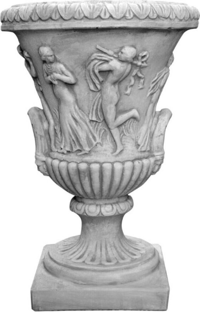 Casa Padrino Barock Garten Deko Blumentopf Antik Grau Ø 56 x H. 85 cm