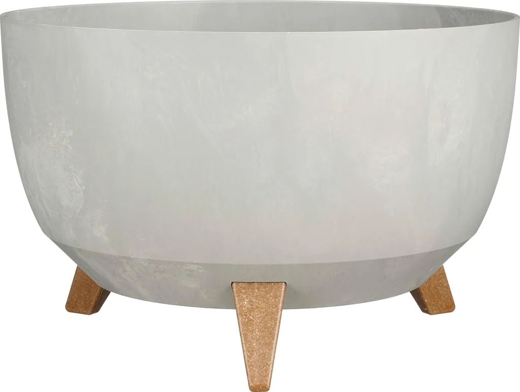 Grand Pot de Fleurs Extérieur Doppio Mica Decorations en Gris 40cm