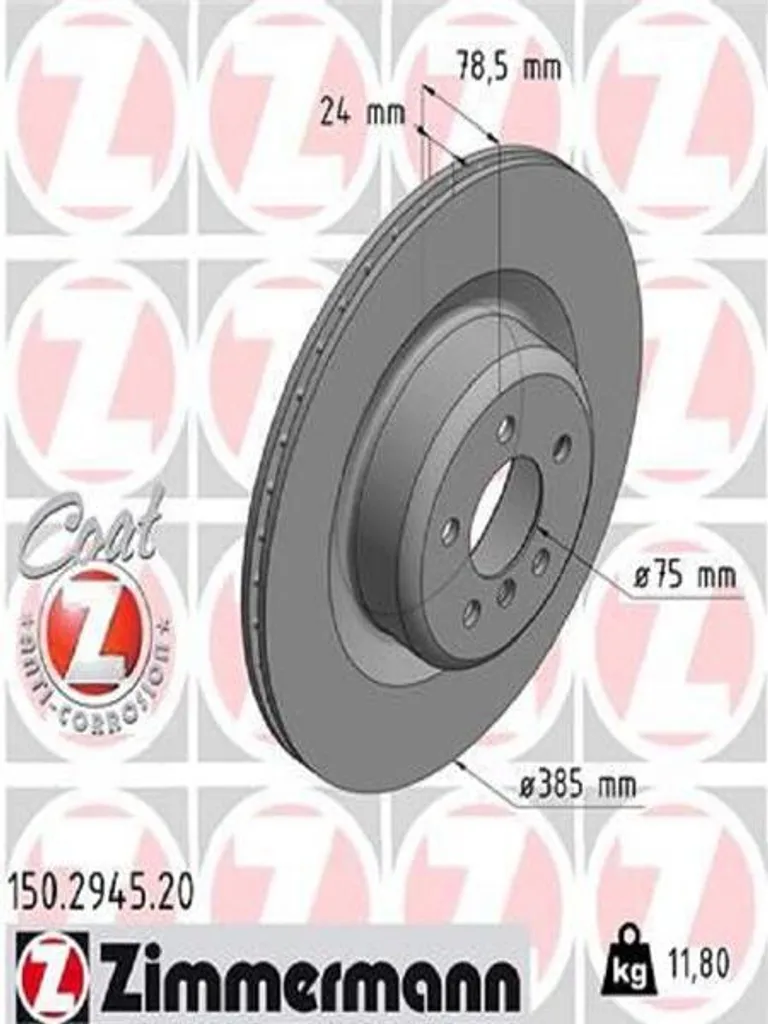 Jeu de 2 Disques de Frein Avant pour BMW X5 E70 et F15 Type 385mm