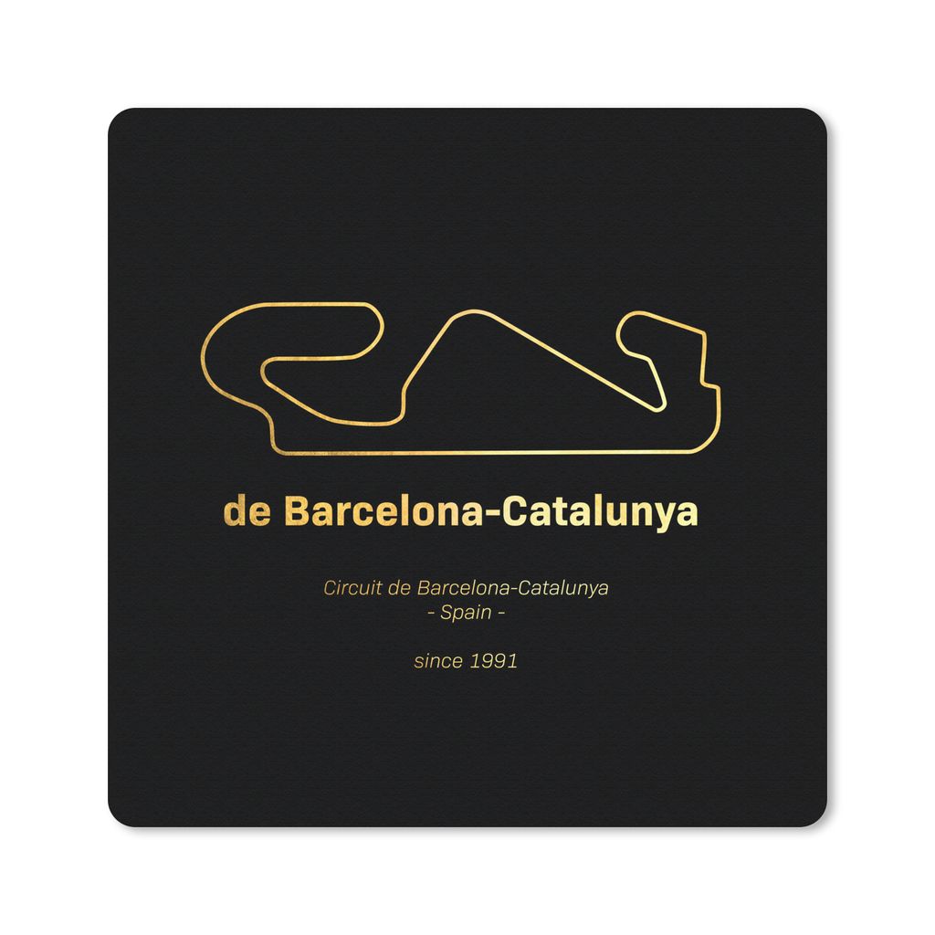 MuchoWow Mauspad Mousepad Formel 1 - Rennstrecke - Barcelona 30x30 cm - Mousepads - Maus Mat - Pad - Mausunterlage - Gaming