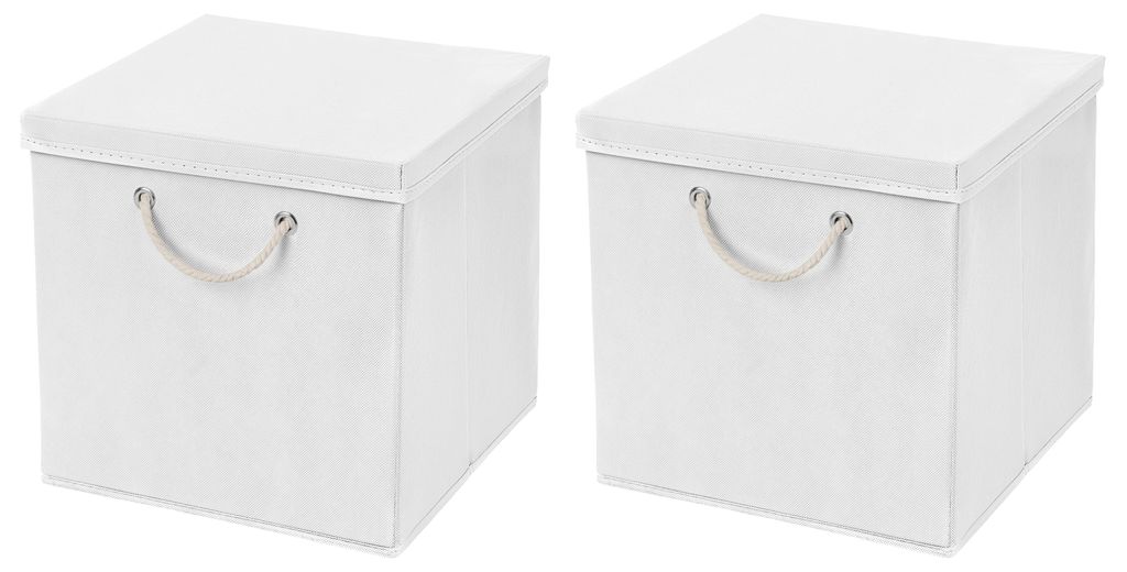 2 Stück Weiß Faltbox 30 x 30 x 30 cm