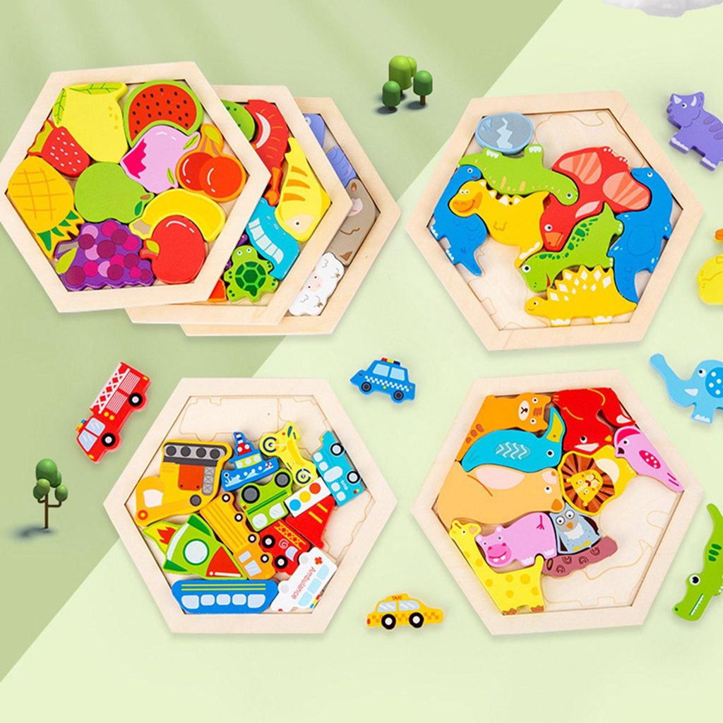 Hölzerne Kleinkind-Puzzles, Cartoon-Tier-3D-Puzzle, Spielzeug, Lernen, pädagogische Entwicklung, für 3 bis 6 Jahre alte Art