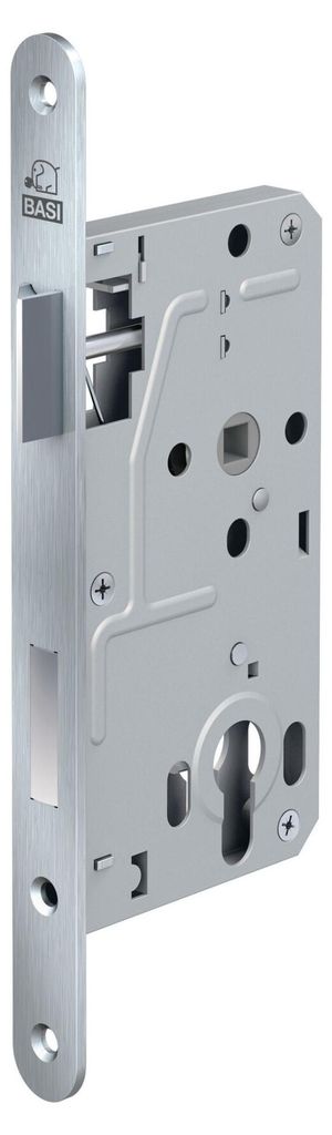 BASI - Zimmertürschloss - ES 928 PZW - DIN Rechts/Links - Rundstulp 20 mm - Edelstahl - Falle/Riegel Aluminium - nach EN 12209:2016-10 - 9280-5510