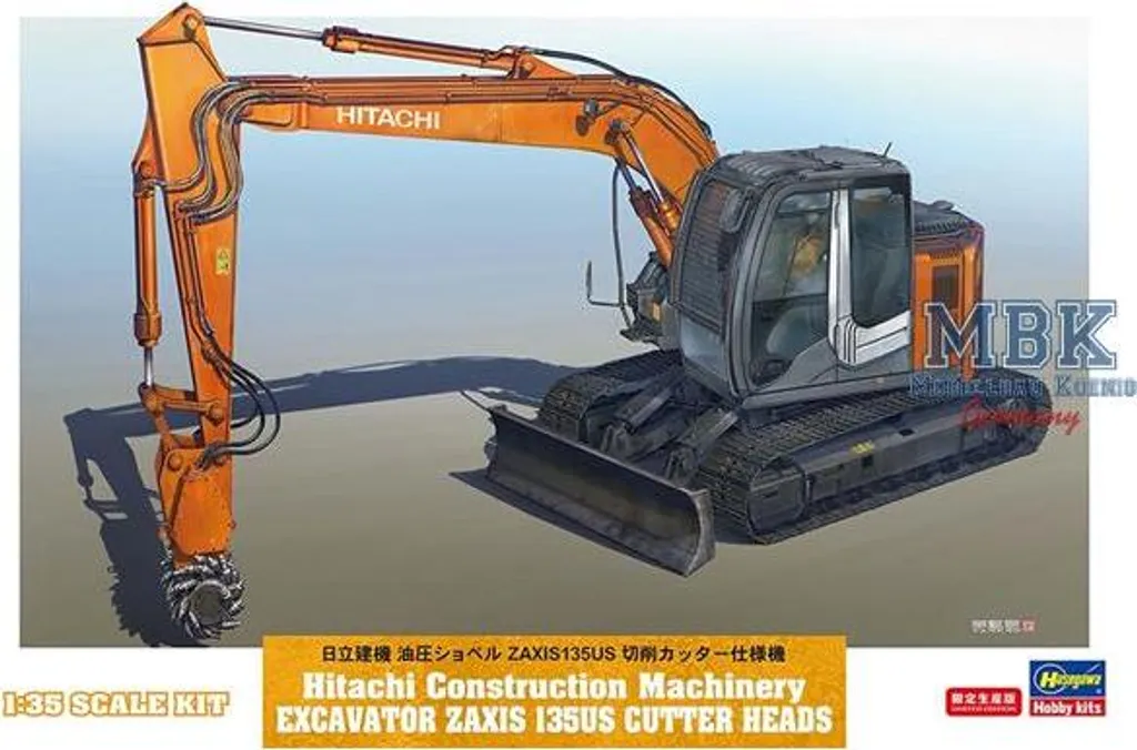 Maquette excavatrice hydraulique Hitachi Zaxis 135US Hasegawa 66111 1/35