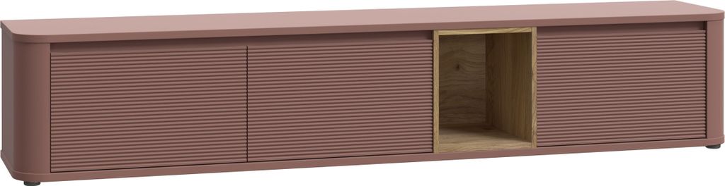 Furniture24 Fernsehschrank Breathtaker Bthth141-Q191 Tv - Schrank Lowboard Terrakotta / Mauvella Eiche