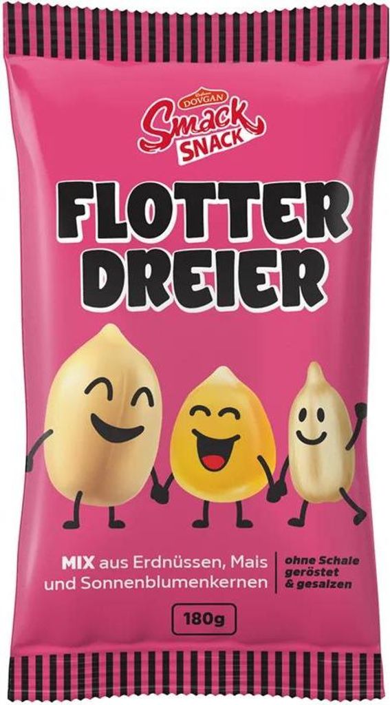 Smack Snack Flotter Dreier Mix Erdnüsse, Mais & Sonnenblumenkerne 180g