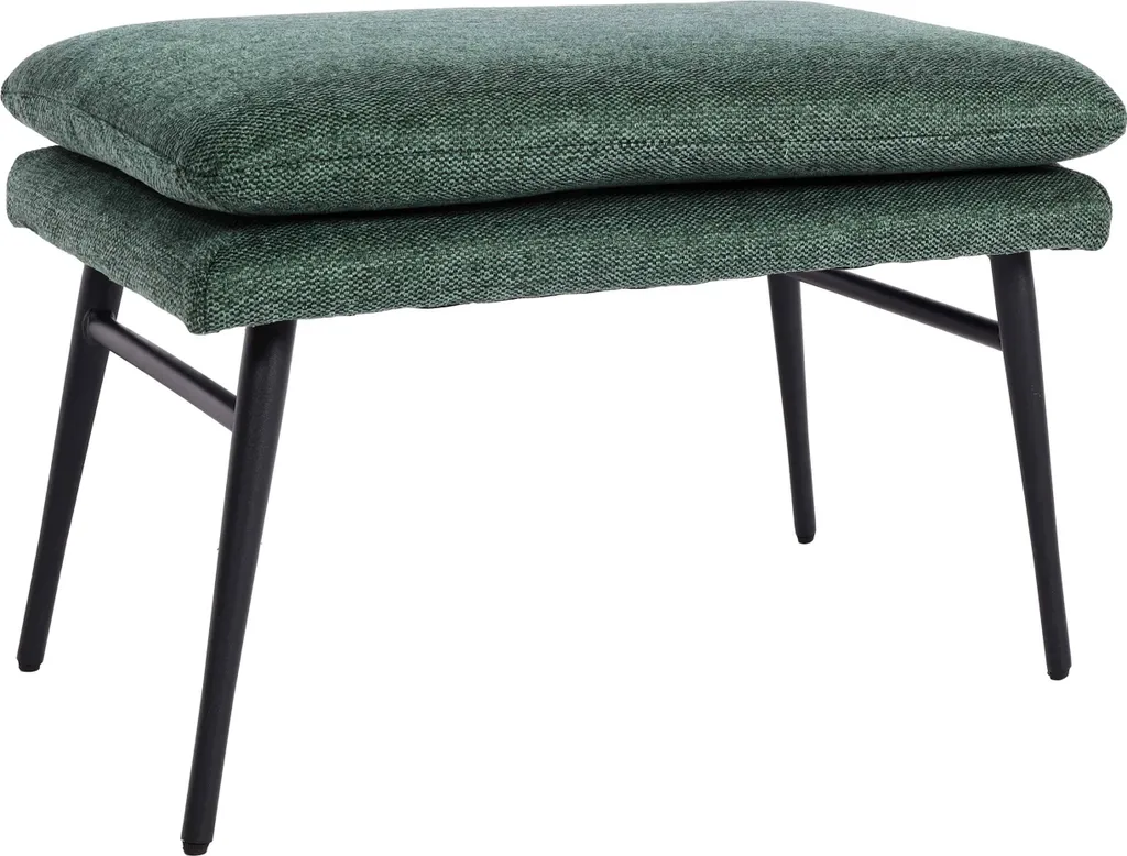 Sgabello HWC-L62 Pouf Poggiapiedi Imbottito Verde | Design 38x56x40cm