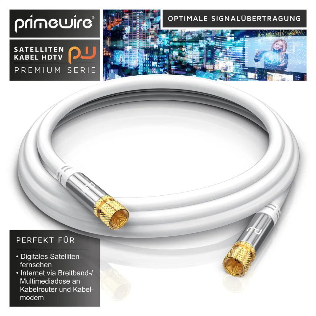 Primewire Cavo SAT Coassiale 135dB 3m | HDTV 4K Schermatura 4 Volte - 6