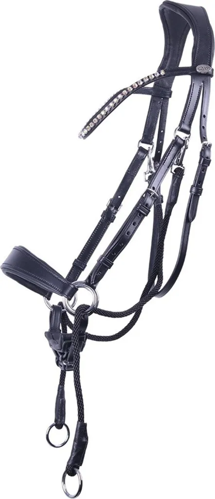 QHP Sunna Bitless Bridle | La Migliore Testiera Senza Morso 3-in-1 in Pelle
