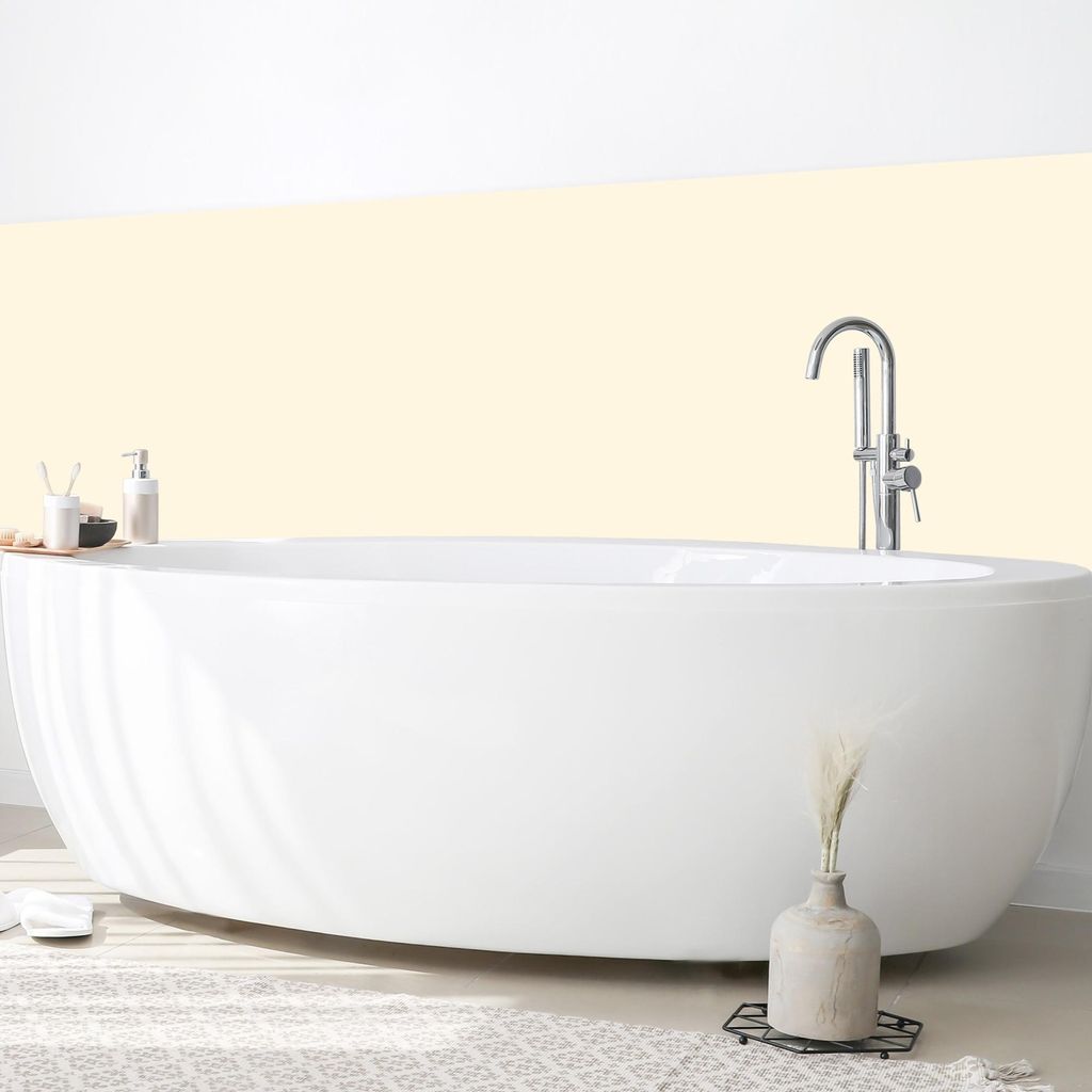 Wandverkleidung Bad mit Motiv selbstklebend - 0.61 mm Wandpaneel matt wasserfest Design beige Unifarben Badrückwand fugenlos 200x80 cm