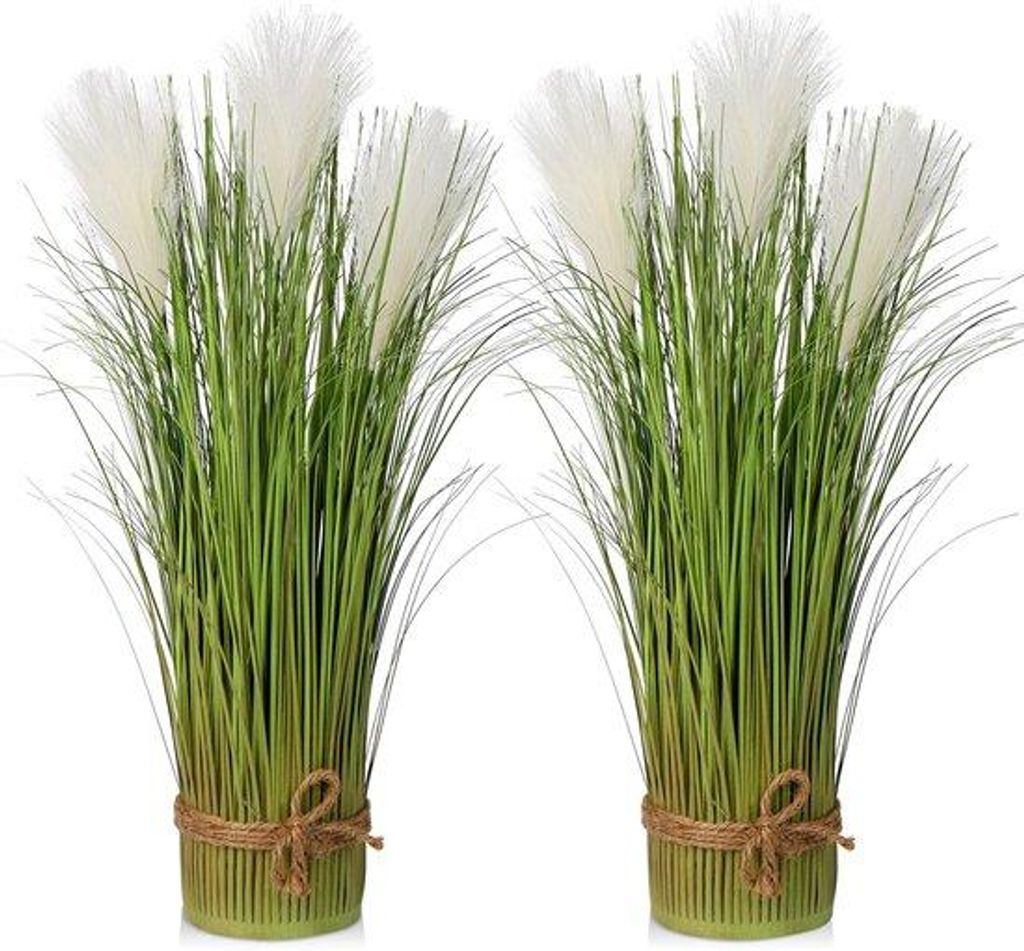 2 kunstliche Pampas-Stangen, hochwertiges Kunstgras, dekorativer Grasstängel, 2-teilig, ungestuft, für Wohnbereich, Arbeitsplatz, Hotel, Feier, H...