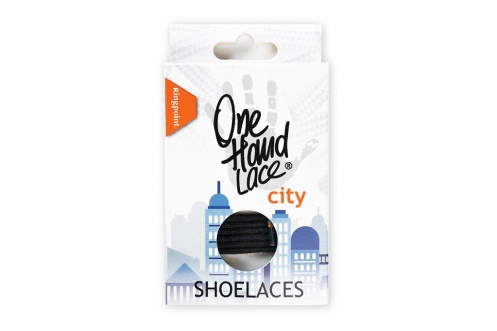 One-Hand Lace City Schnürsenkel rund - 75 cm, schwarz