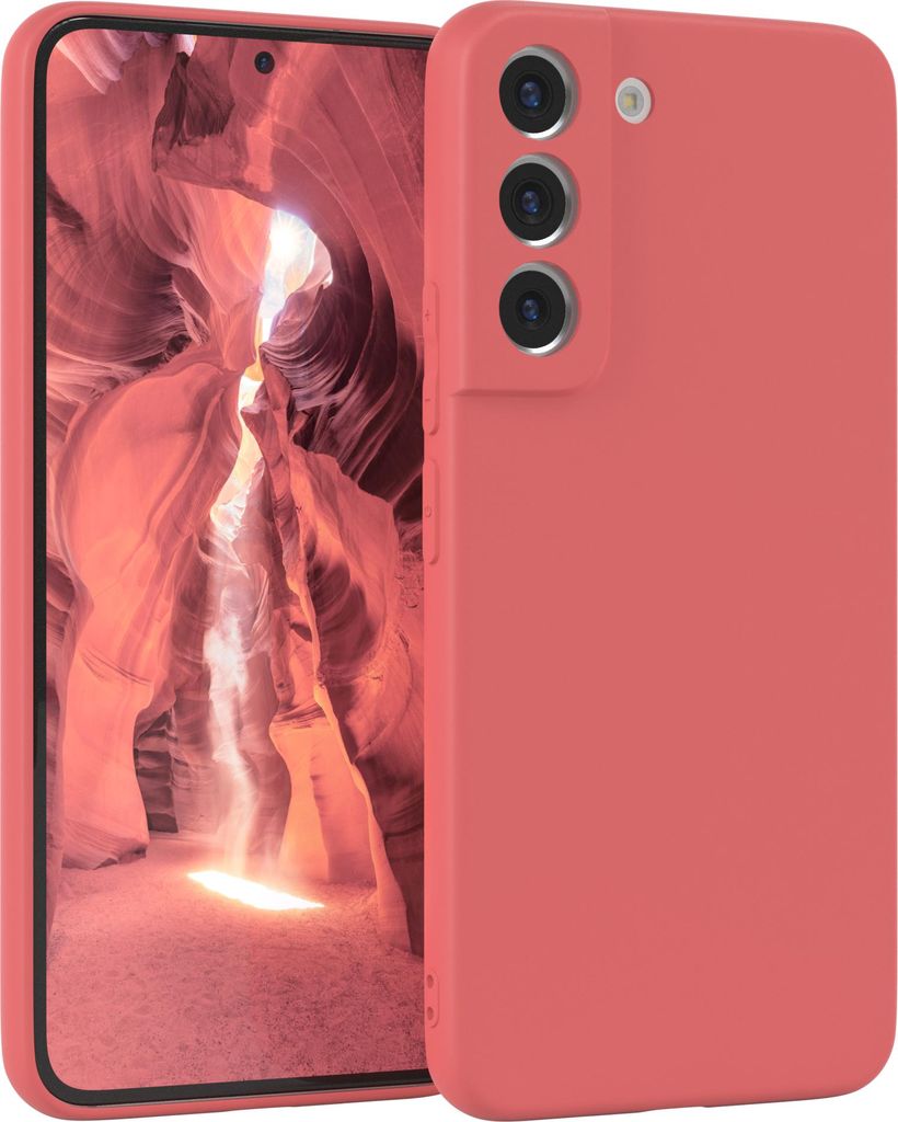 EAZY CASE - TPU Hülle für Samsung Galaxy S22 5G, TPU Case stoßfeste Handyhülle, weiches Cover mit Kameraschutz, Silikonhülle in Rot