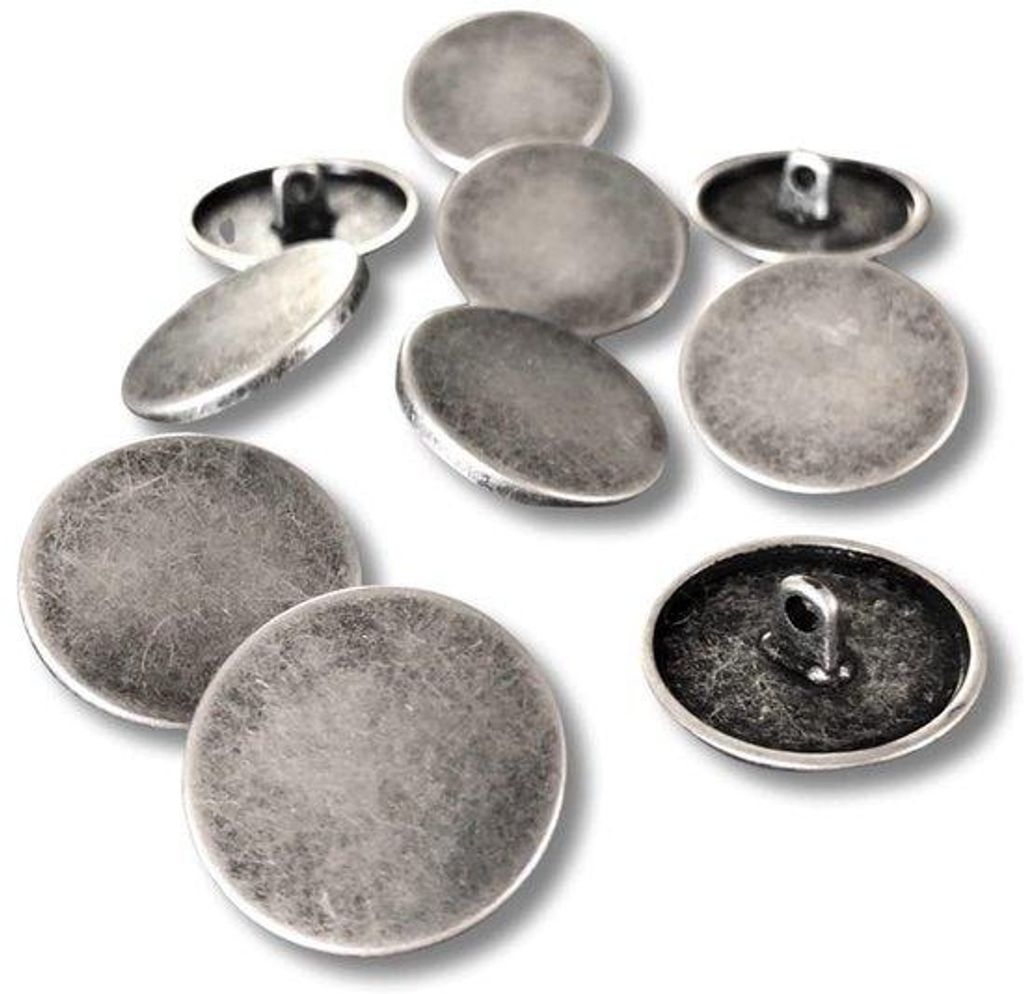 Metallknöpfe matt Silber 18mm 10Stück