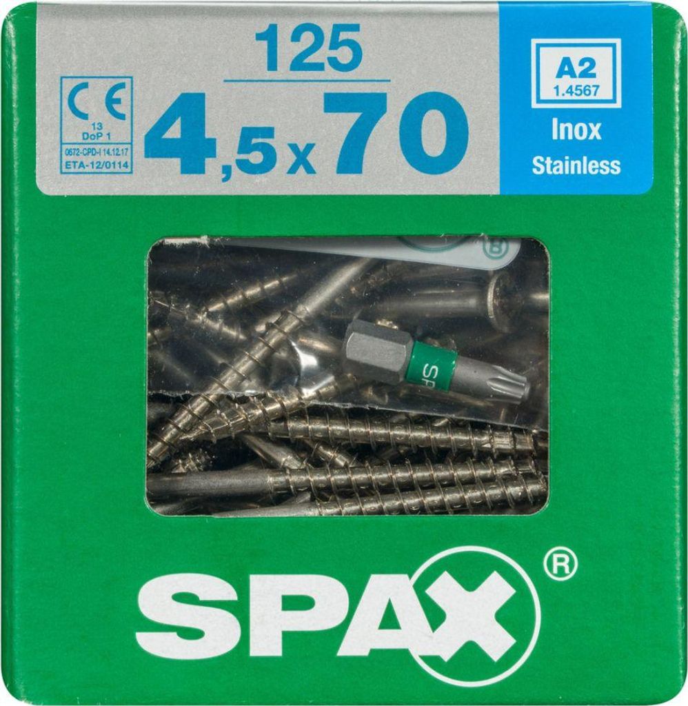Spax Universalschrauben 4.5 x 70 mm TX 20 - 125 Stück Produktbild 