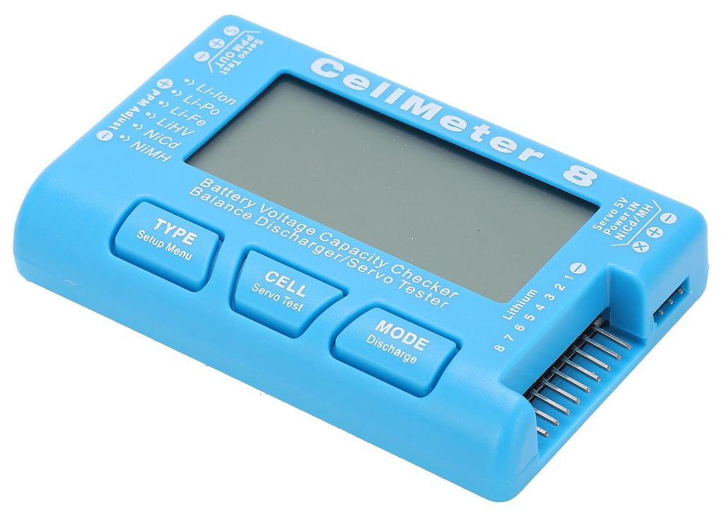 CellMeter \8 Multifunktionaler LCD-Batteriekapazitätsprüfer mit Hintergrundbeleuchtung und Spannungsservotester