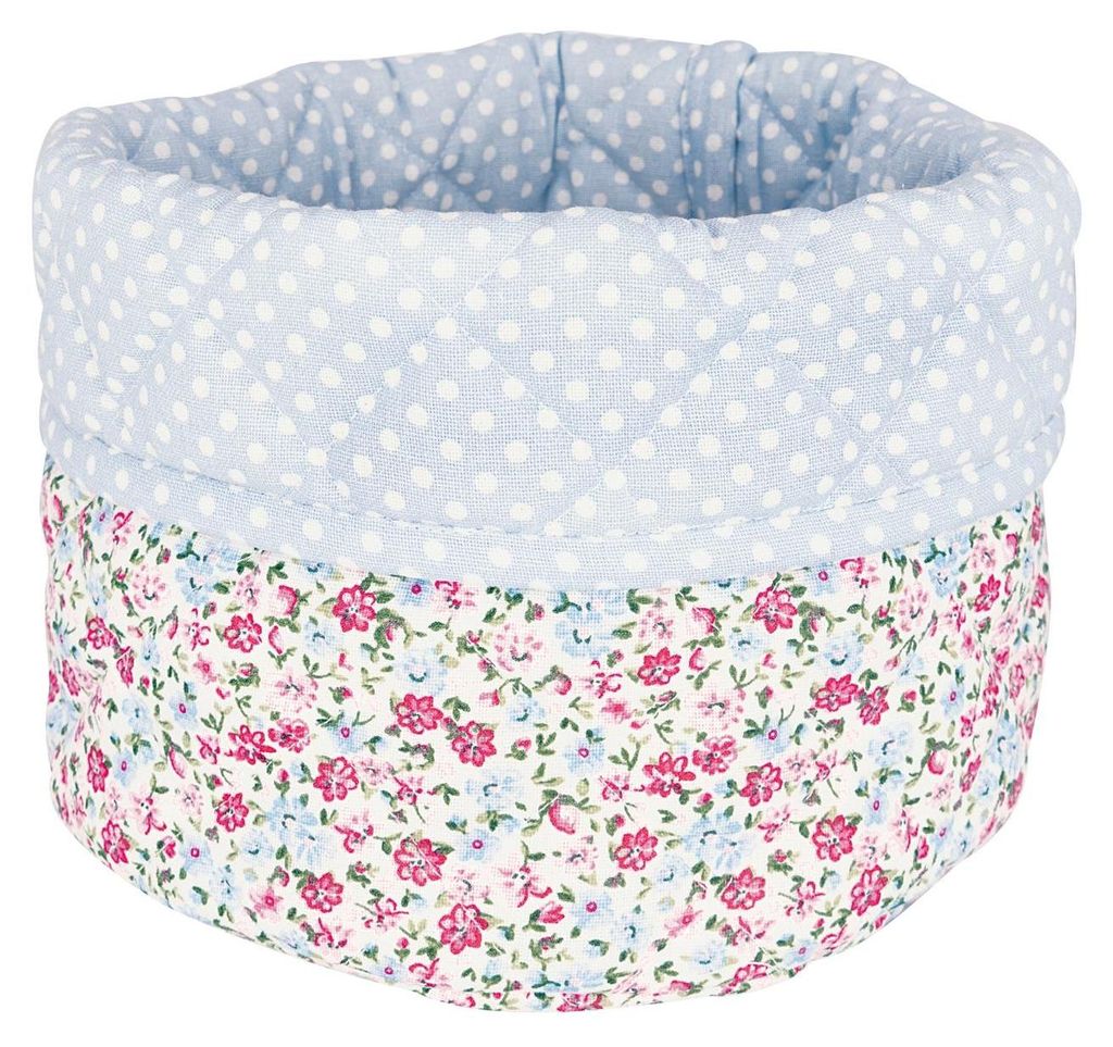 Greengate Brotkorb LOUISA Weiß mit Blumen und Punkten Produktbild 