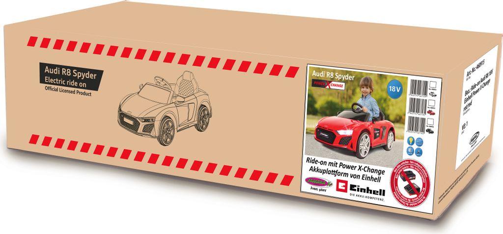 Ride-on Audi R8 Spyder rot 18V Einhell Power X-Change Produktbild 11