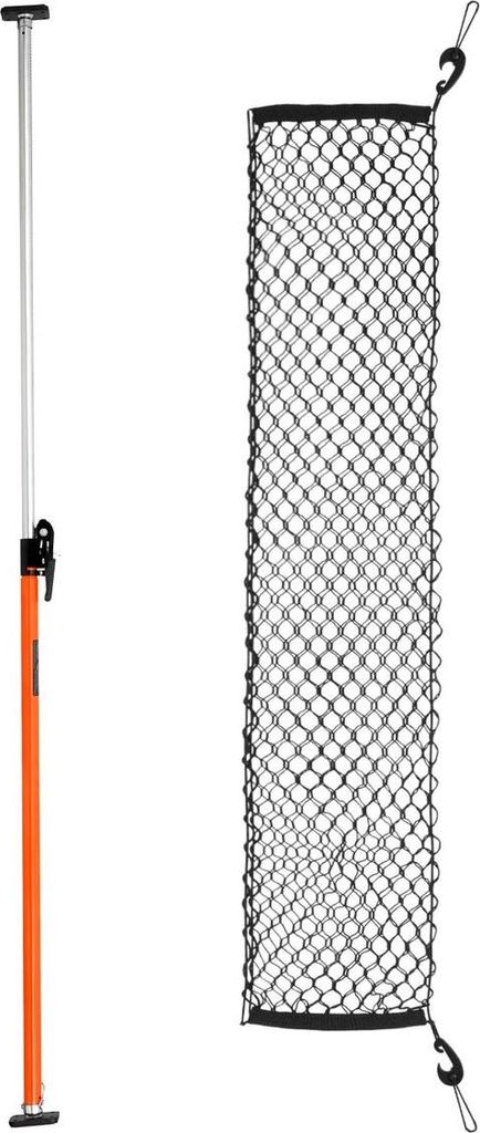 Cargo Bar, Ratschengriff-Cargo Bar, verstellbar von 1016 mm bis 1854 mm, robuster Stahl-Cargo-Stabilisator mit Aufbewahrungsnetz und rutschfesten P...