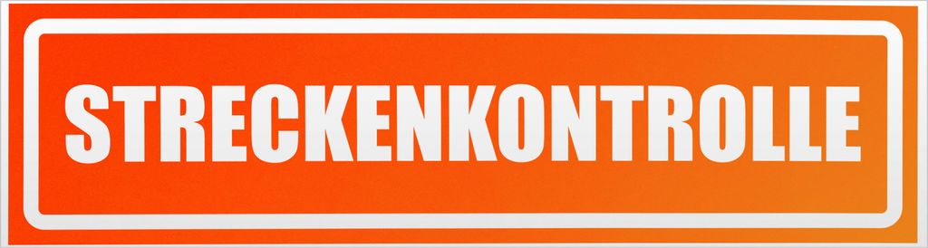 Kiwistar Streckenkontrolle invertiert Magnetschild Schild magnetisch - 45cm Neonorange - Magnetfolie für Auto PKW Kfz