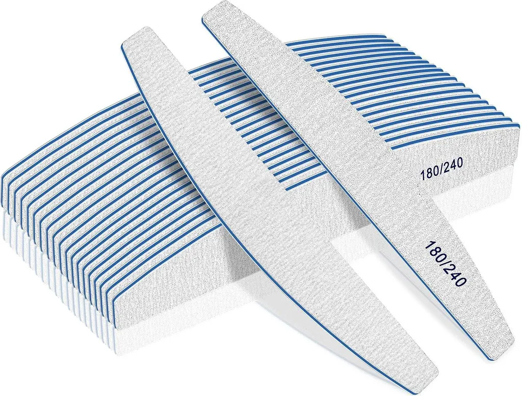 Limes à ongles professionnelles 180/240 Grit - Lot de 12 lavables