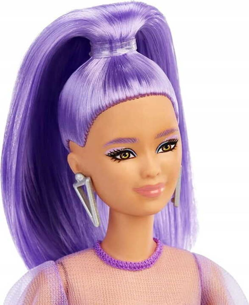 Barbie Fashionistas-Puppe, zierlich, lange, violette Haare Produktbild 7