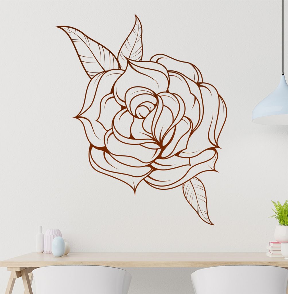 hauptsachebeklebt KIWISTAR Feine Rose Flower Liebe Wandtattoo in 6 Größen - Wandaufkleber Wall Sticker - Dekoration, Küche, Wohnzimmer, Schlafzi...