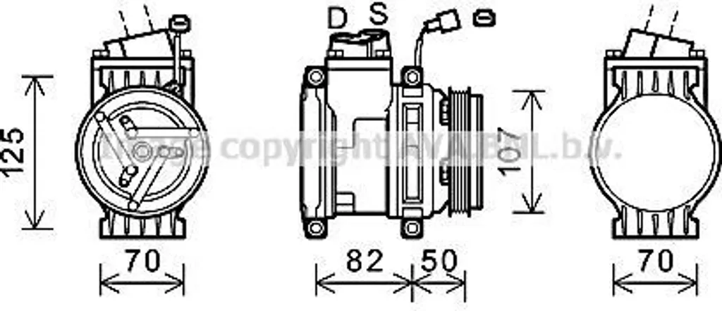 Compresseur Climatisation Aveo T250 T255 PRASCO CTK041 OE 95925478