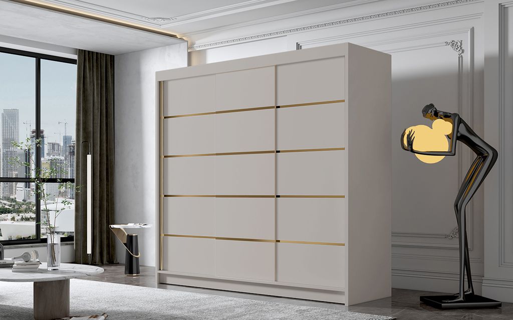 Kleiderschrank MILINA - 200 cm, Kaschmir