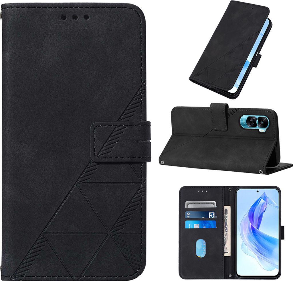 Flipové kožené pouzdro pro Honor 90 Lite peněženkový design Obrázek produktu 
