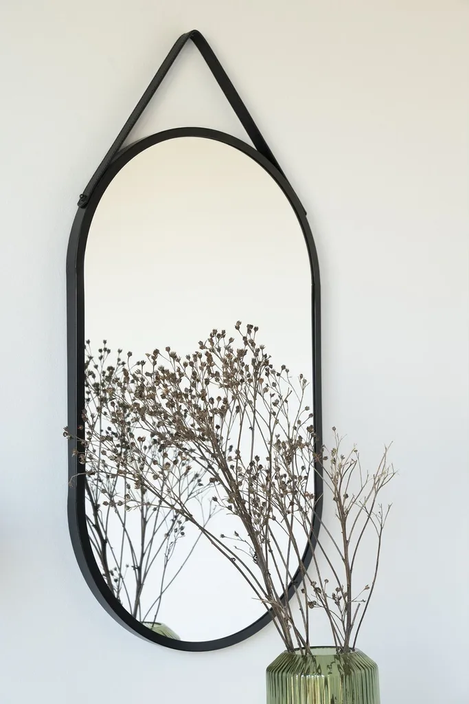 Specchio da Parete TRAPANI Nero - Arredo Moderno e Minimalista - 2