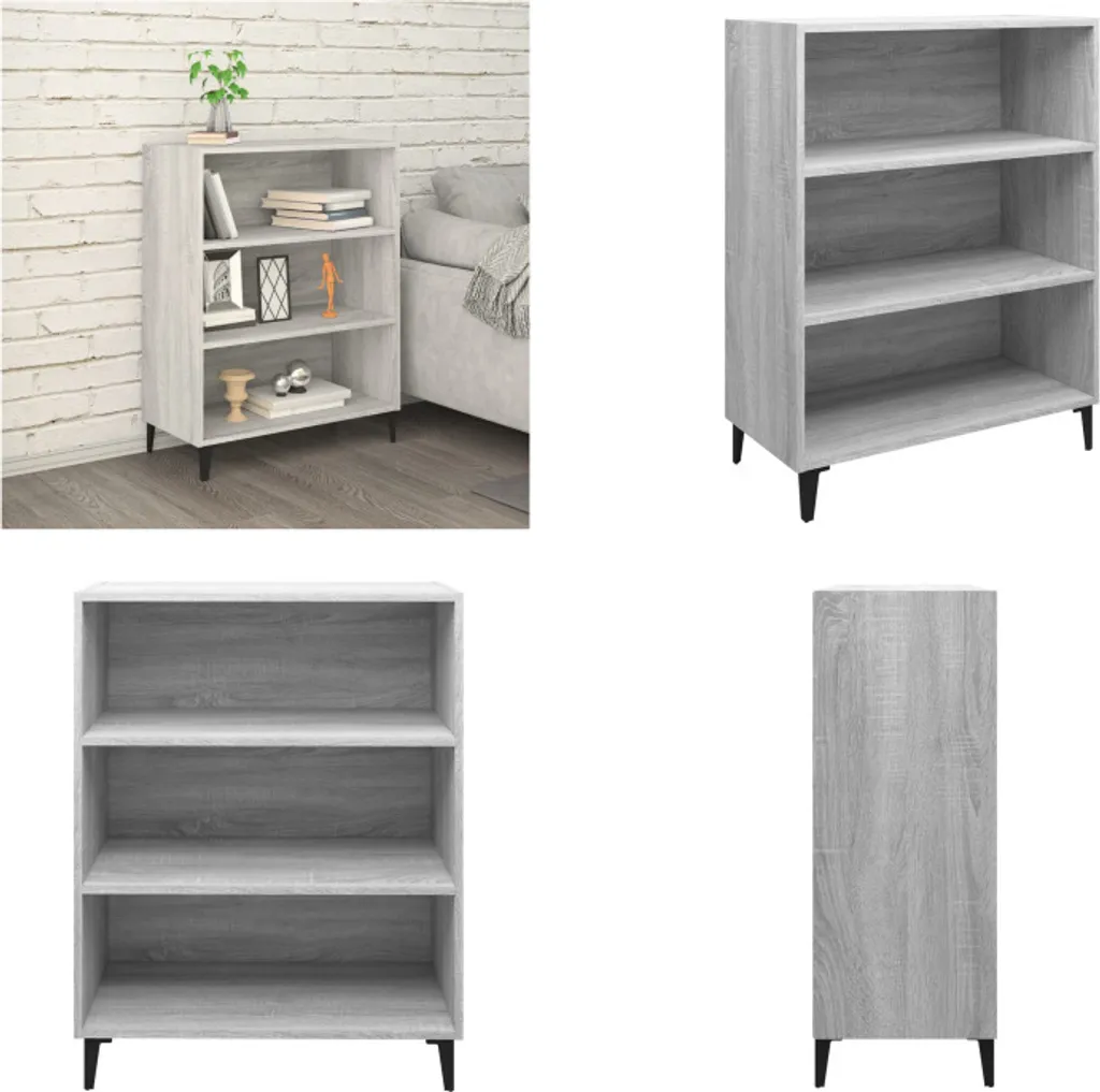 Armadio Portaoggetti Grigio Sonoma 69,5x32,5x90 cm vidaXL - Design Moderno