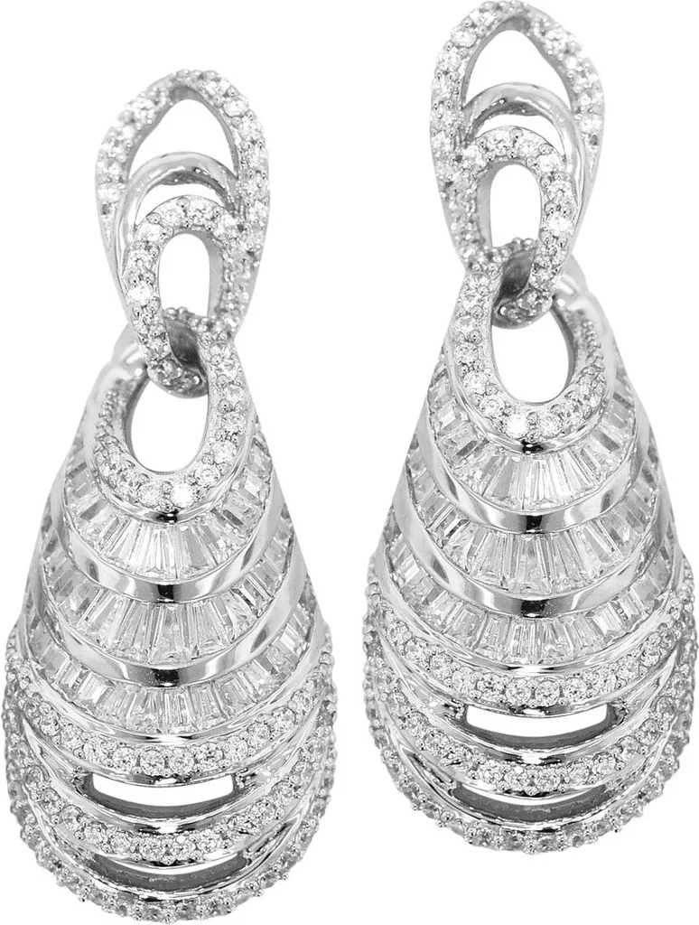 Boucles d'oreilles argentées Luxury Trendor 80722 pour soirées et fêtes