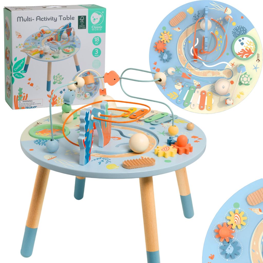 Tavolino classico in legno "Sea Life": musicale ed Immagine del prodotto 