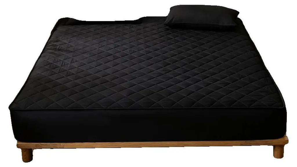 Drap-housse grand lit 198x203 cm noir mat, textile souple et résistant