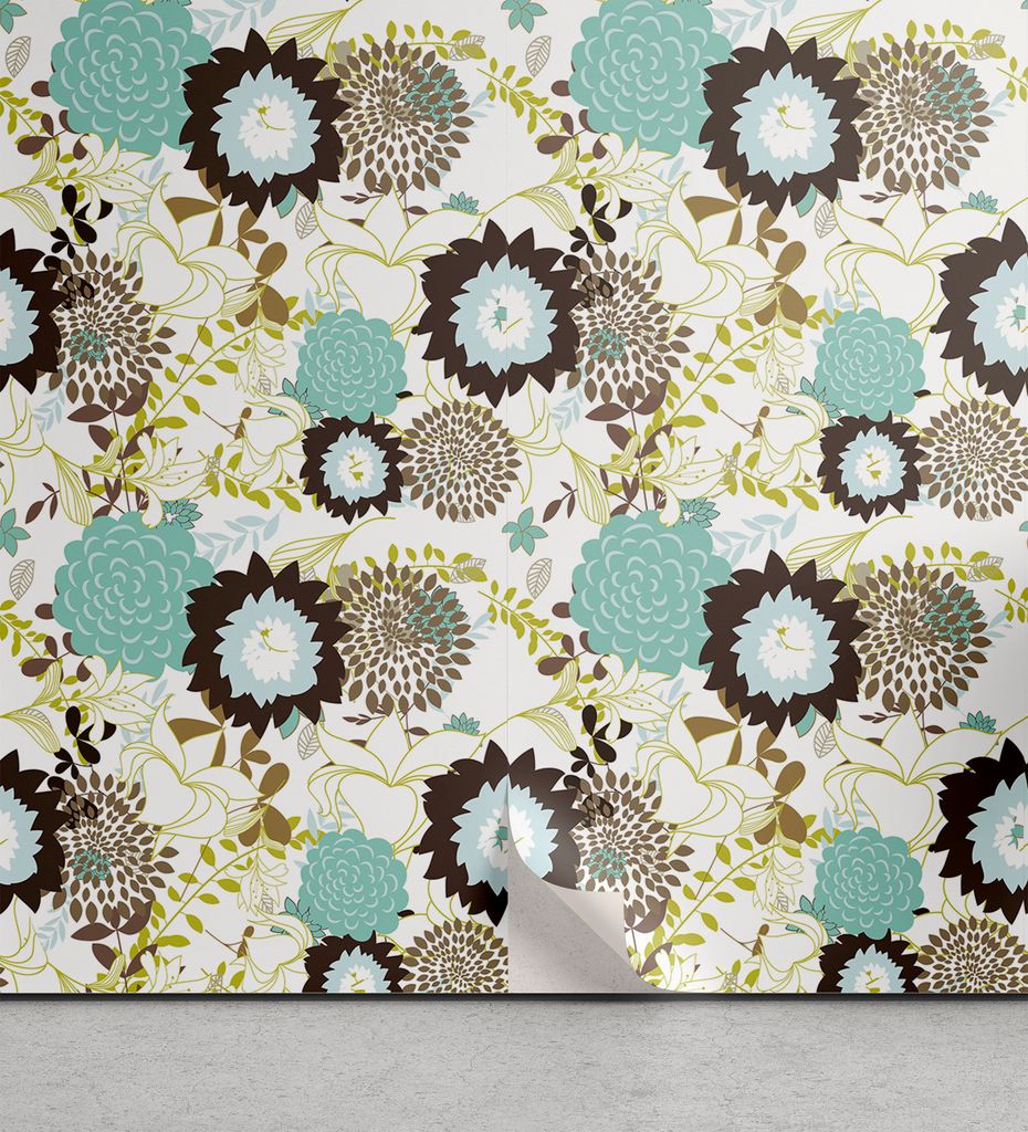 ABAKUHAUS Jahrgang abziehbare & klebbare Tapete für Zuhause, Abstrakt Aufwändige Blumen, selbstklebendes Wohnzimmer Küchenakzent, 33 cm x 250 cm...
