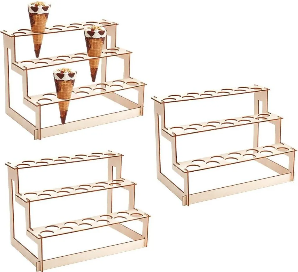 Présentoir à sushis maki et cônes de glace en bois pour buffet festif