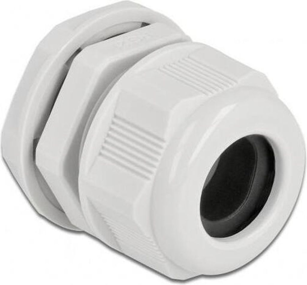 DELOCK Kabelverschraubung PG21 für Rundkabel grau 2 Stück