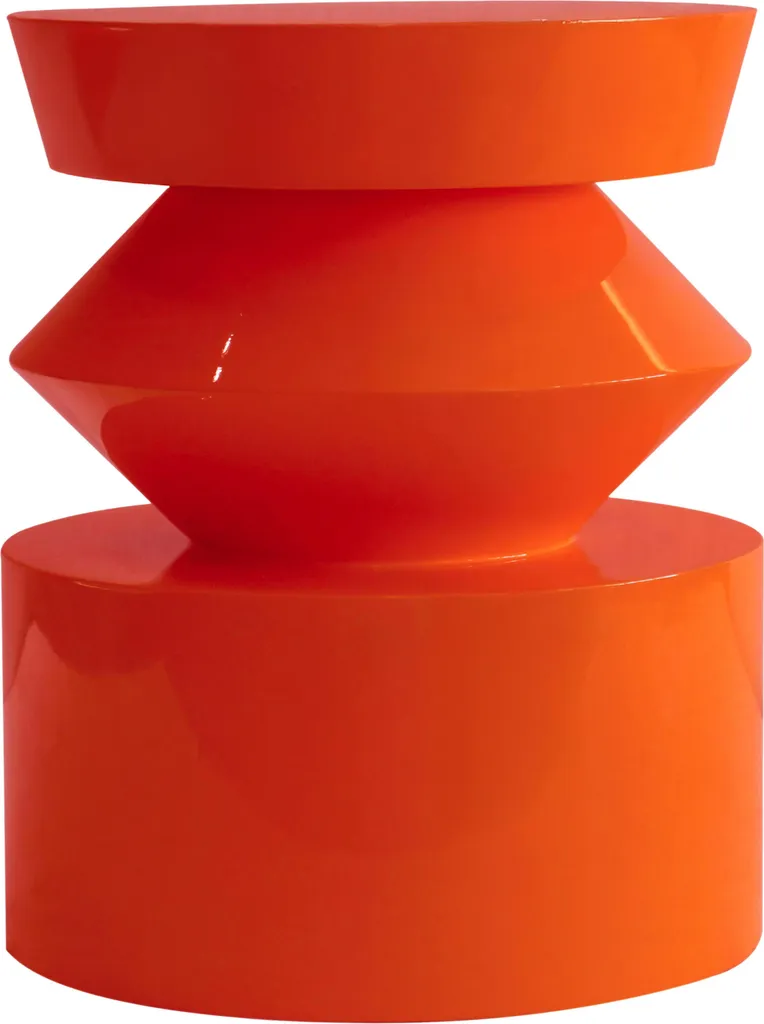 Tavolino laccato arancione, diametro 40 cm - Oviala Agatha - 4